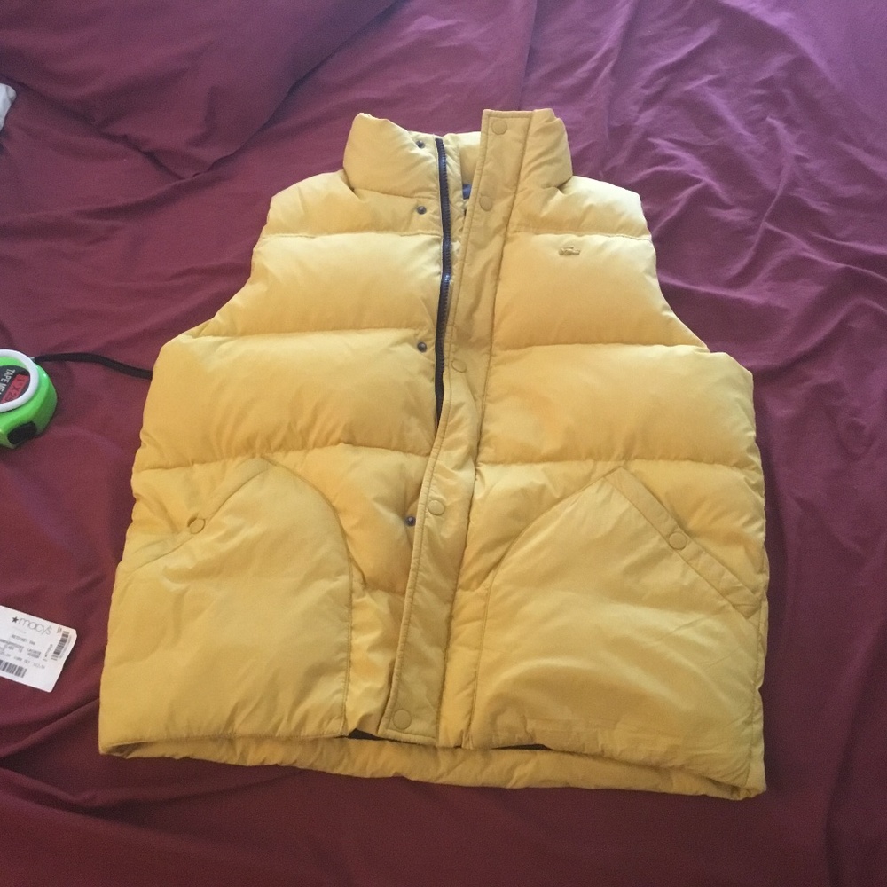 Yellow Lacoste puffer vest